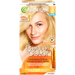 Garnier Belle Color Permanent Hair Dye, 113 Extra Light Golden Blonde, 100% Grey Coverage