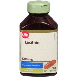 Life Brand Lecithin 1200 MG 100 Capsules - Improve Liver Health, Gluten-Free