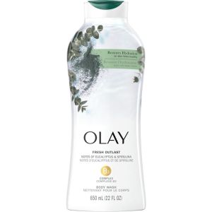 Olay Fresh Outlast Paraben-Free Body Wash with Eucalyptus and Spirulina 650 ML