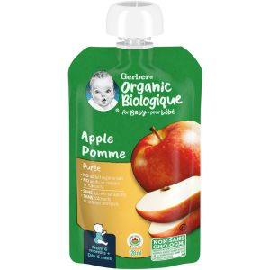 Gerber Organic Puree Apple Baby Food 128 mL