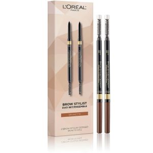 L'Oreal Paris Eyebrow Pencil Brow Stylist Definer Duo Kit, Brunette