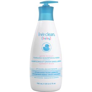 Live Clean Baby Gentle Moisture Tearless Shampoo & Wash 750 mL