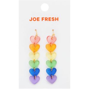 Joe Fresh Pride Rainbow Hearts Earring