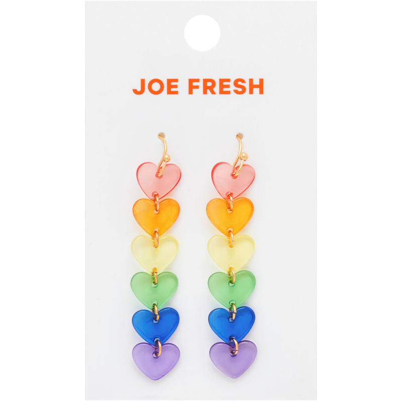 Joe Fresh Pride Rainbow Hearts Earring