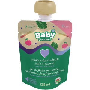 Baby Gourmet Wildberries Rhubarb Kale & Quinoa 128 mL