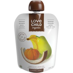 Love Child Organics Bananas, Pumpkin, Pears + Coconut Puree Pouch