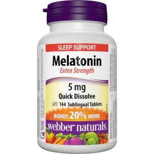Webber Melatonin Extra Strength 5mg Quick Dissolve 144 TAB