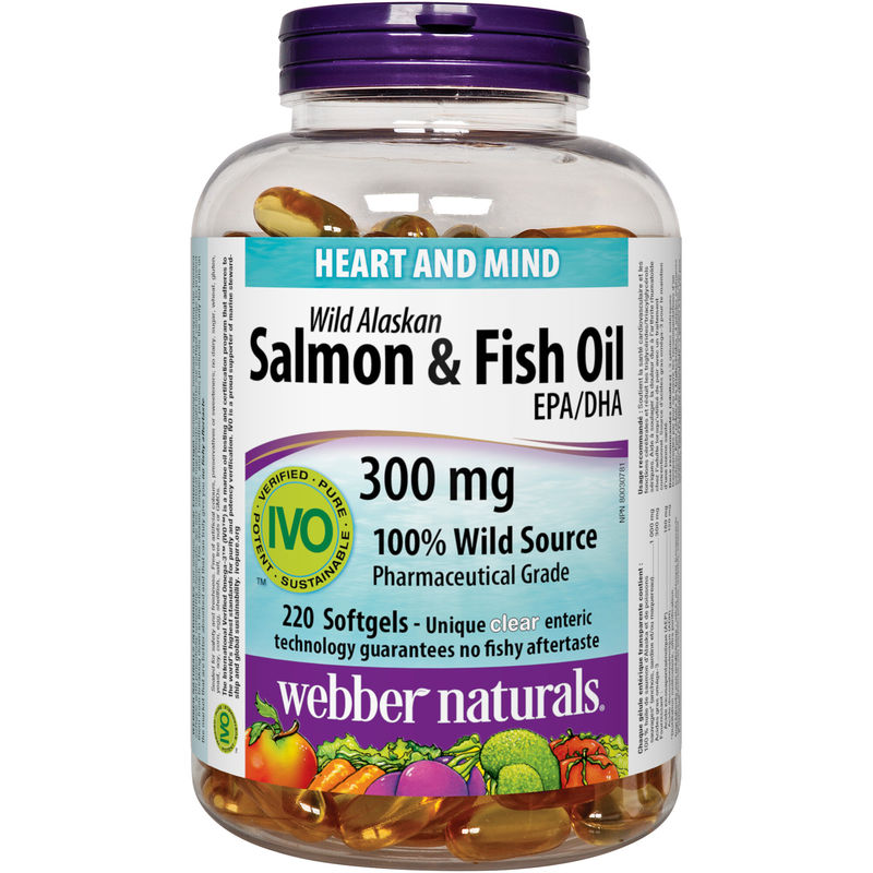 Wild Alaskan Salmon & Fish Oil 300mg EPA/DHA 220 Capsules