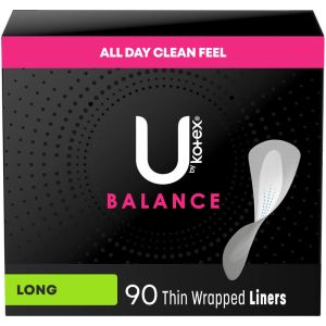 U By Kotex Barely There Thin Panty Liners, Light Absorbency, Long, 90 ct