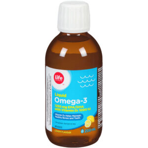 Life Brand Liquid Omega-3 Lemon Flavour 1250mg EPA/DHA with Vitamin D3 1000IU