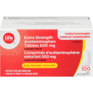 Life Brand LB ACET 500 MG Caplets 100 ea - Extra Strength Acetaminophen Tablets