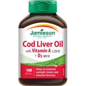 Jamieson Cod Liver Oil Softgels 100 Count