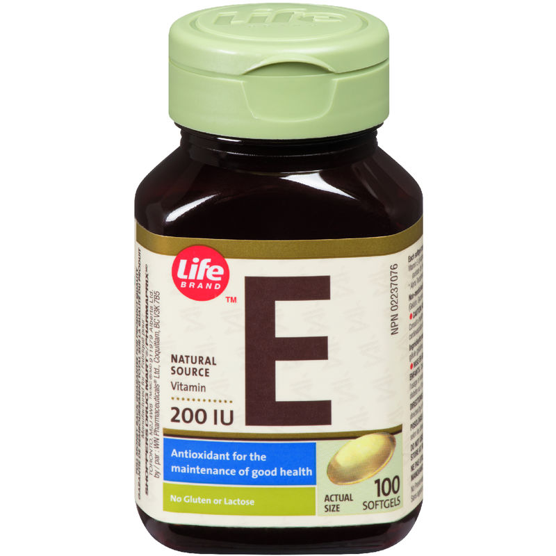 Life Brand Vitamin E 200IU 100 Capsules