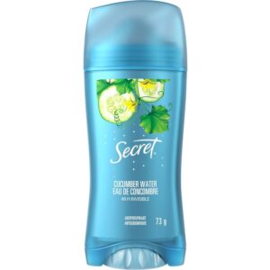 Secret Secret Invisible Solid Antiperspirant and Deodorant, Cucumber Water Scent, 73 g