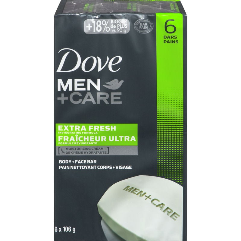 Dove Men+Care Body and Face Bar for Refreshed Skin Extra Fresh ¼ Moisturizing Cream