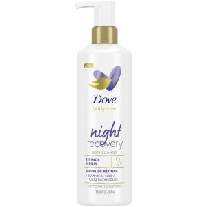 Dove Body Love Night Recovery Body Cleanser for Dry, Worn Down Skin with Retinol Serum and Botanical Oils 517 mL