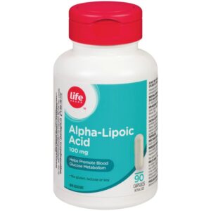 Life Brand Alpha-Lipoic Acid 100mg 90 Capsules - Antioxidant Protection for Good Health