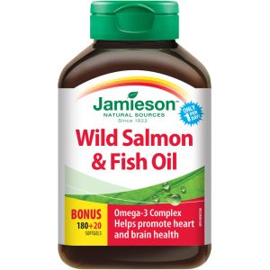 Jamieson Wild Salmon & Fish Oils Omega-3 Complex 1,000 mg 200 Count