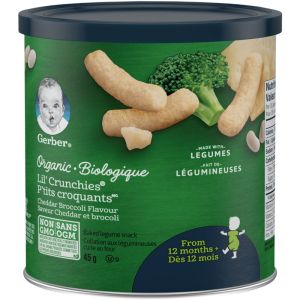 GERBER Organic LIL' CRUNCHIES, Cheddar Broccoli 45 g