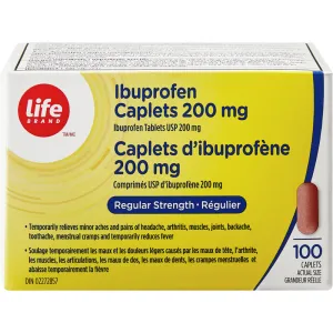 Life Brand LB Ibuprofen 200MG 100 ea - Pain Relief Tablets