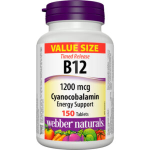 Webber Vitamin B12, Cyanocobalamin, 1200 mcg Value Size 150 TAB