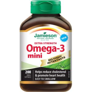 Jamieson No Fishy Aftertaste Extra Strength Omega-3 Mini 200 Count