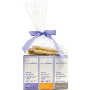 Bleu Lavande Soaps and Ramie Glove Set 165g