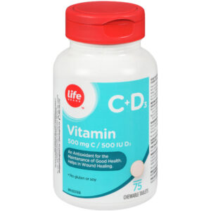 Life Brand Vitamin C+D3 500mg C/ 500 IU D3 75 TAB