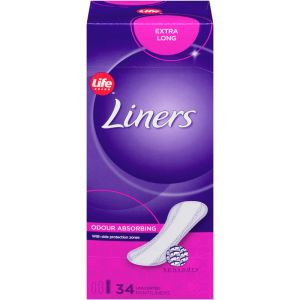 Life Brand LB PANTYLINER ODOR Control Extra Long 34 ea