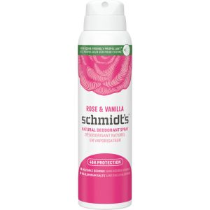 Schmidt's Natural Deodorant Spray, Rose & Vanilla, 48H Odour Protection, Vegan, Cruelty-Free, 91g