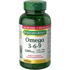 Nature's Bounty Omega 3 6 9 Fish Oil Softgels