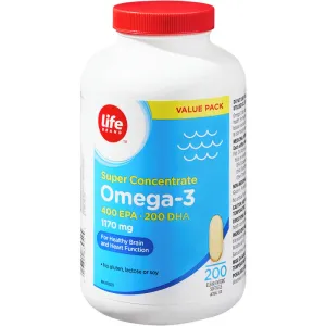 Life Brand Omega 3 1170mg Super Concentrate 200 Capsules