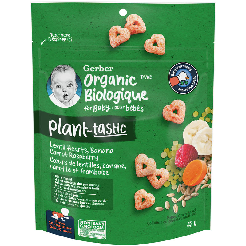 GERBER PLANT-TASTIC Organic Puffed Grain Snack Pouch 42 G