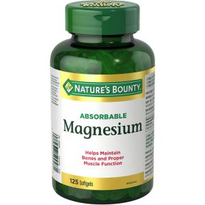 Nature's Bounty Absorbable Magnesium Pills, Supplement, 400mg 125 Count
