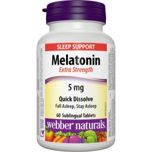Webber Melatonin Extra Strength 5 mg Quick Dissolve 60 TAB