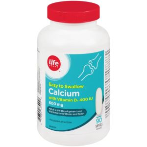 Life Brand Calcium 600mg with Vitamin D3 400 IU Capsules