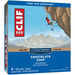CLIF BAR - Energy Bars - Chocolate Chip - (68 Gram Protein Bars, 6 Count)