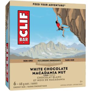 CLIF BAR - Energy Bars - White Chocolate Macadamia Flavour - (6 Count)