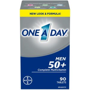 One A Day Multivitamins for Men 50 Plus - Daily Vitamins for Men with Vitamins A, B, C, D, E, Calcium, Selenium, Magnesium and Zinc to Support Immune, Bone, Heart and Eye Health, and Energy 90 Count