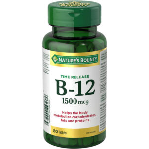 Natures Bounty Time Release Vitamin B-12 Tablet, 1500 mcg 80 Count