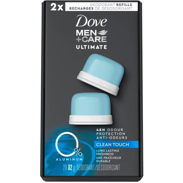 Dove Men+Care Ultimate Clean Touch Aluminum Free Deodorant Refill Kit