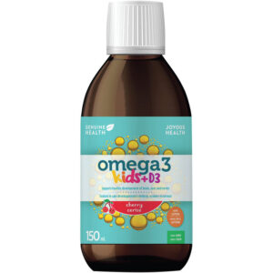 Genuine Health Omega3 Kids Fish Oil Supplement + Vitamin D3 & Lutein, Cherry Flavour 150 mL