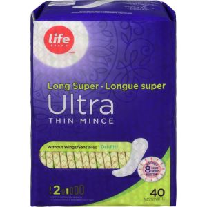Life Brand Ultra Thin Long Super Without Wings 40