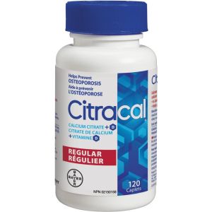 Citracal Calcium Citrate with Vitamin D Caplet, 120 Count