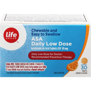 ASA Daily Low Dose Acetylsalicylic Acid Tablets USP 30 TAB