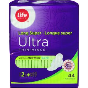 Life Brand Ultra Thin Long Super with Flexi-Wings 44 EA