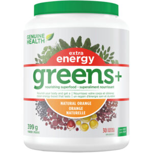 Genuine Health Greens+ Extra Energy Superfood, Natural Orange, Non GMO 399 g