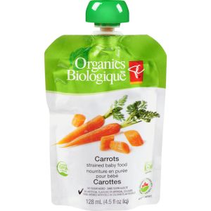 PC Organics Strained Baby Food Carrots 128 ML