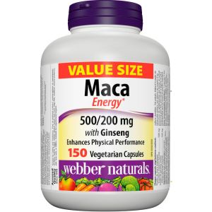 Webber Maca Energy with Ginseng 500/200mg Value Size 150 Count
