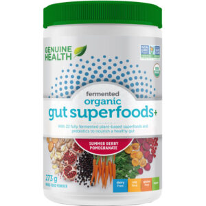 Genuine Health Fermented Organic Gut Superfoods+ Summer Berry Pomegranate Powder